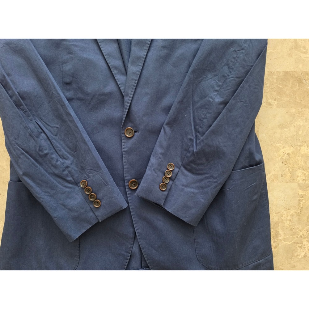 J.Crew Ludlow Blazer 44R Larusmiani Italian Cotton Blue Sport Coat Unstructured - Picture 10 of 13